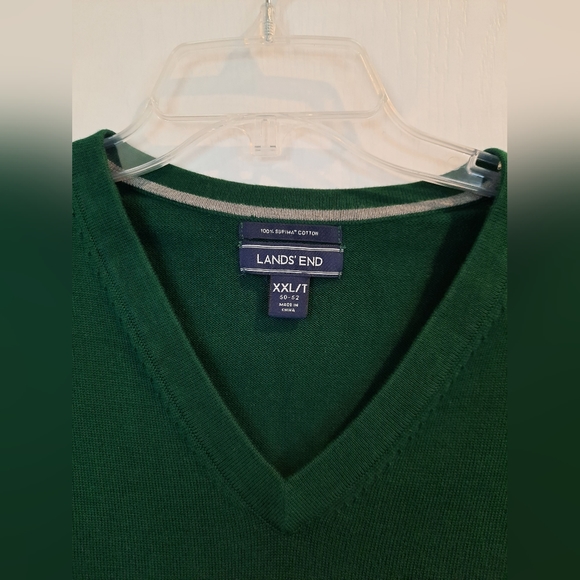 Lands end mens XXL/T green sweater vest - Picture 2 of 7